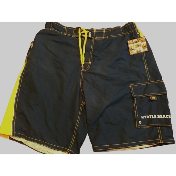 American Crown Men’s XL Swimming Suit Trunks Myrtle beach embroidered on pocket - Picture 1 of 10